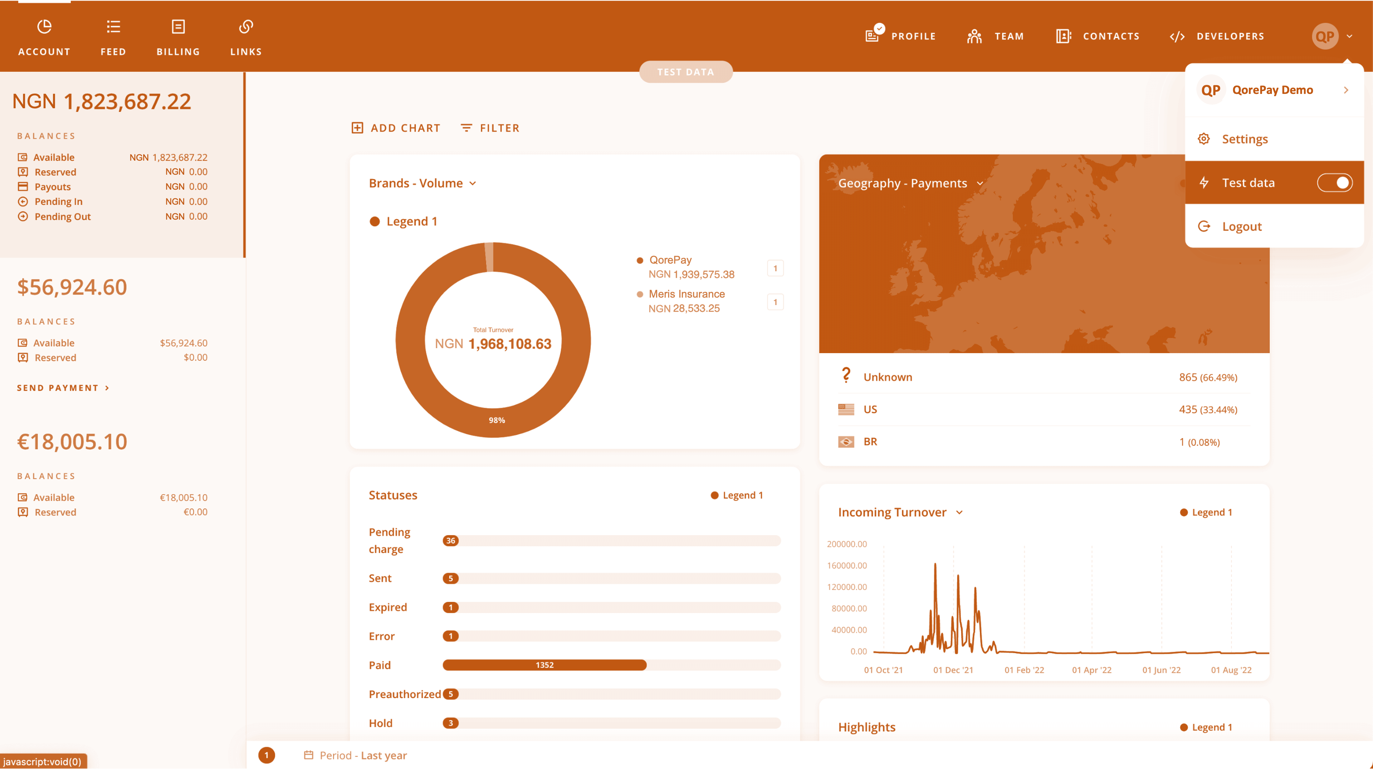 QorePay Dashboard